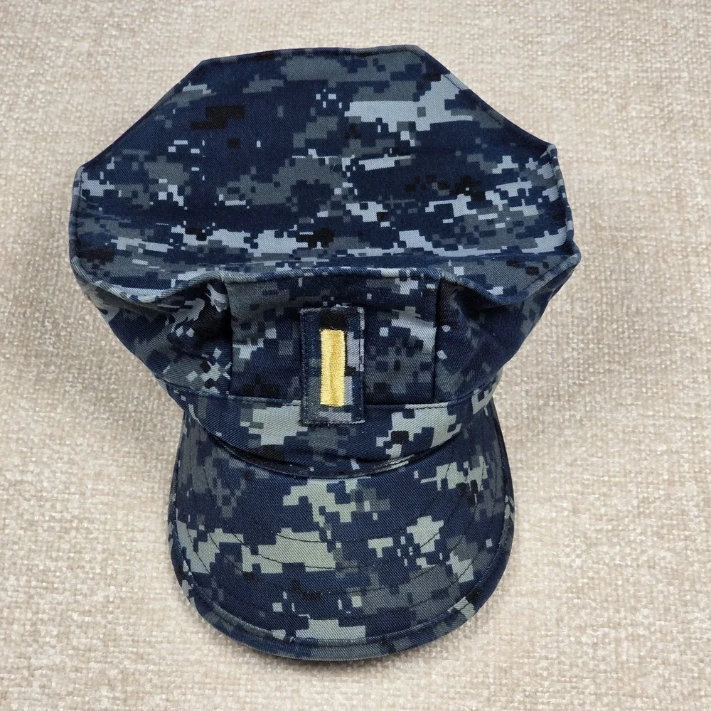 US‎ Navy Blue Digital Camo 8 Point Utility Hat Cap Size 7 3/8 Military Ensign